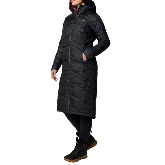 COLUMBIA Karis Gal Full Length Long Parka Coat-Jacket Women L Black Everyday EUC - Picture 2 of 13